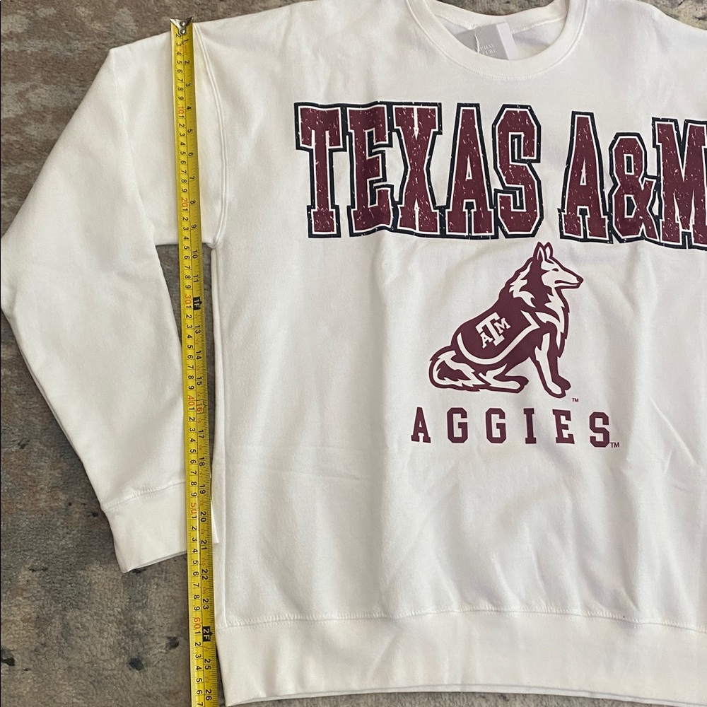 NWT Texas A&M Aggies Freestyle Premium Fleece Drop Shoulder Crewneck Pullover - Picture 6 of 6